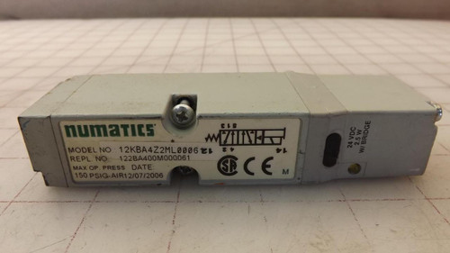 NUMATICS 12KBA4Z2ML0006 122BA400M000061 SOLENOID VALVE T31992