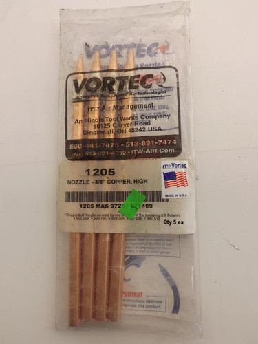 LOT OF 4 VORTEC 1205 MAS 3/8'' COPPER NOZZLE T40278
