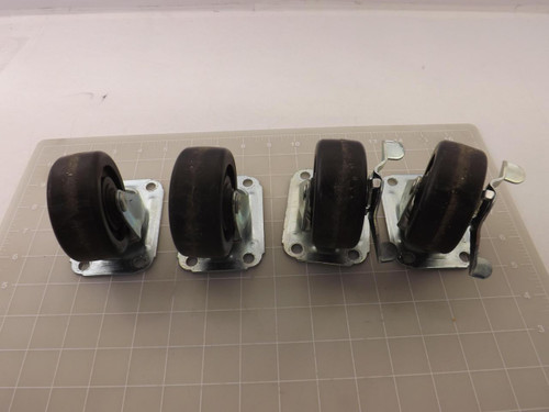 LOT OF 4 WAGNER 3" CASTERS W/ 4X3" BASE T44669