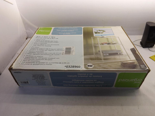 REAL ORGANIZED 328960 3-TIER 24X18 WHITE STACKER SHELF T43534