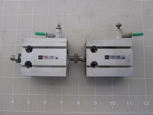 LOT OF 2 SMC CU25-15S PNEUMATIC CYLINDERS T46468