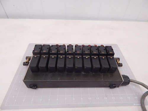 Lot of 10 SMC NVFS2100-5FZ, NVV5FS2-01T1-101-02T-020902CDN Solenoid Valves W/ Manifold T93918 For Sale