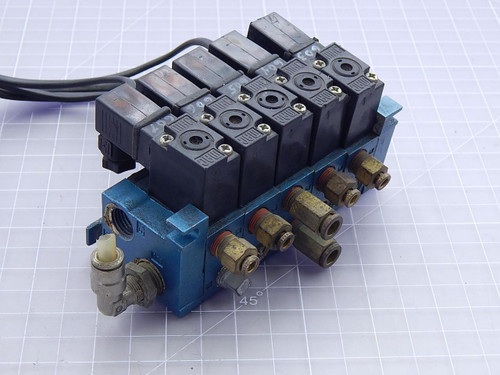 Lot of 5 MAC 45A-SA1-DAAJ-1KA Solenoid Valves w/ Manifold T94165 For Sale