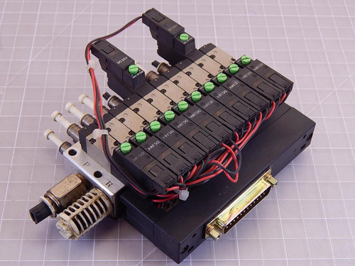 Lot of 10 CKD 4SB019-C4 5907 Pneumatic Valves w/ Manifold T94294 For Sale