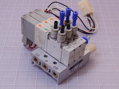 Lot of 3 Denso 410640-0040, SS5X3-X131 Solenoid Valves W/ Manifold T94979 For Sale