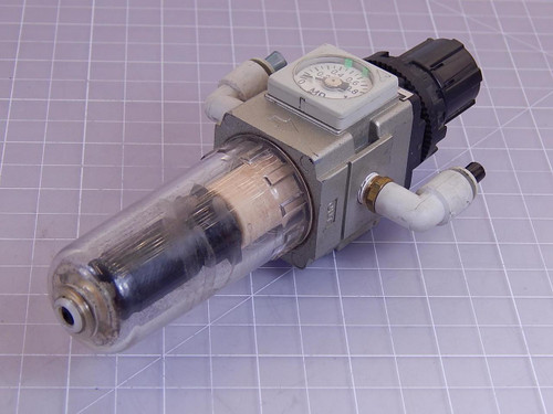 SMC AW20-01BCE Filter Regulator w/ Gauge T95210 For Sale