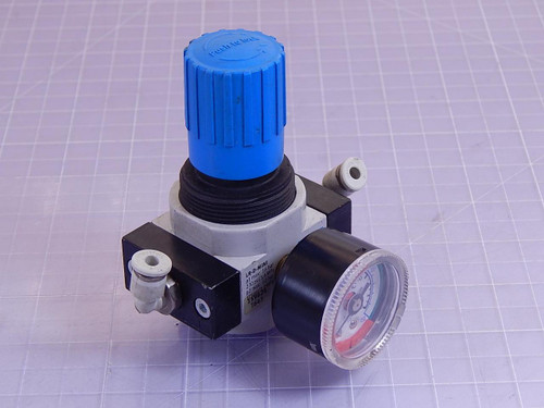 Festo LR-D-MINI Pneumatic Air Regulator w/ Gauge T96202 For Sale