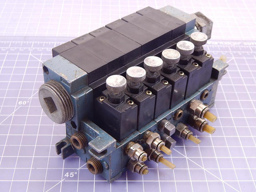 Lot of 6 Mac Pneumatic Valves w/ Manifold T98439 For Sale