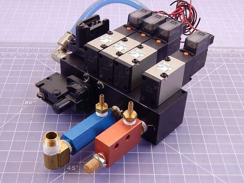 SMC NVZ514-5MZ, F-5100-30 Solenoid Valve Assembly w/ Pressure Switch For Sale