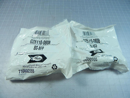 Lot of 2 Gates G25110-0808, 8G-8FP Hydraulic Hose Fittings T103591 For Sale