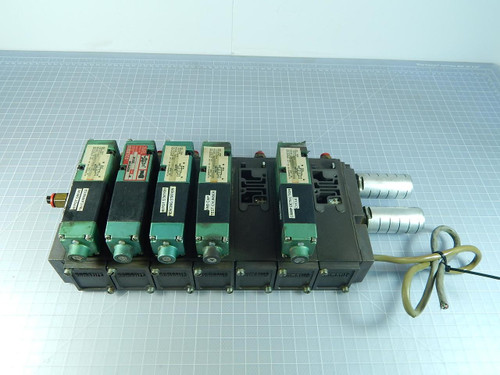 Lot of 5 Numatics 081SA400M Solenoid Valves w/ Manifold T104665 For Sale