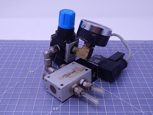 Festo, Airtec LR-M1-G1/4-04, M 05 510-HN Pneumatic Filter Regulator w/ Solenoid Valve T107383 For Sale