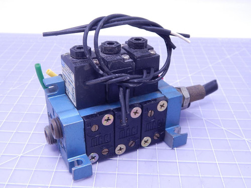 Lot of 3 MAC 45A-SA2-DAAA-2BA Solenoid Valves w/ Manifold T115401 For Sale