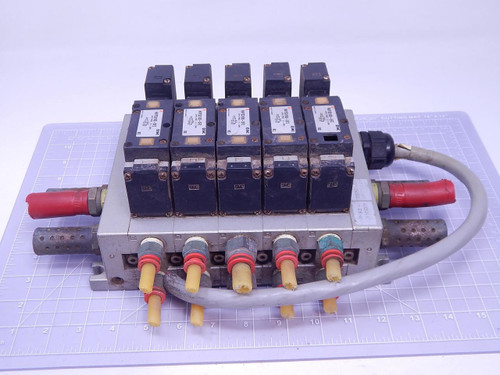 SMC NVFS3100-5FZ Solenoid Valves w/ Manifold T117399 For Sale