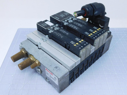 Lot of 5 Rexroth R480089443 Pneumatic Valve Assembly 24 VDC w/ Manifold T121179 For Sale