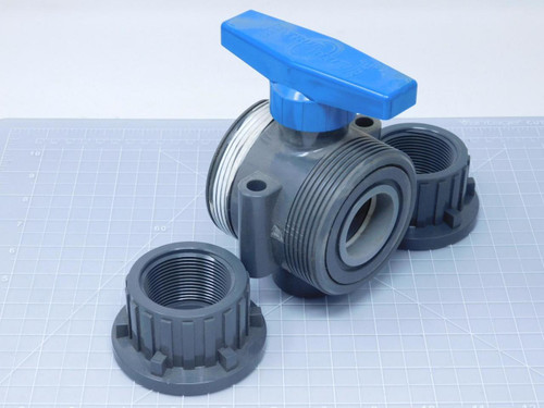 PLAST-O-MATIC MBV150EPT-PV Ture Blue 3" SXS True Union Ball Valve T126014 For Sale