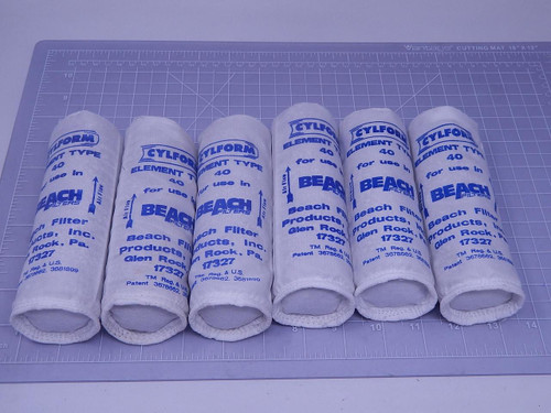 Lot of 6 Cylform 40 Filter Elements T127704 For Sale