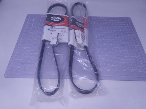 Lot of 2 Gates K040355 Micro-V Groove Belts T128858 For Sale