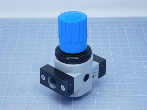 Festo LR-1/4-D-MINI    Pressure Regulator w/ MA-40-16-1/8 Gauge For Sale