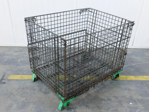 42 x 32 x 34 High Folding Wire Basket 1500lb capacity For Sale