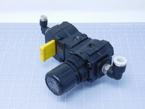 Norgren R72G-2AK-RMG    Pneumatic Regulator; 1/4 PTF; 150 PSI
w/ T72E-2AA-P1N For Sale