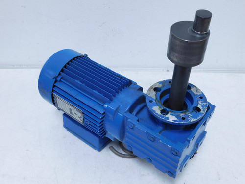 Sew-Eurodrive WAF30 DT80N4 360200663.1.01.001   3 Phase Induction Motor 200/200/220 V 0.75 kW 4.2 3.7 3.6 A 1392 1665 1703 RPM 8.20 Ratio w/ Gear Box For Sale