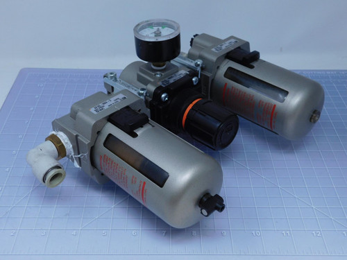 SMC AR40-N04G-Z    Pneumatic Regulator 7-125 PSI w/ Filters 150 PSI For Sale