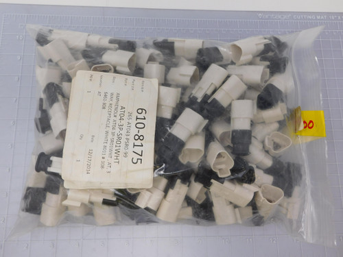 Lot of 100 Amphenol AT04-3P-SR01WHT    3 Way White Receptacles For Sale