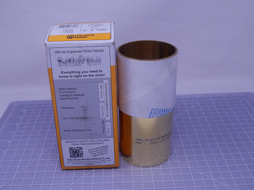 Precision Brand 17330 17S6   Brass Shim 6x100" .006 Gauge For Sale