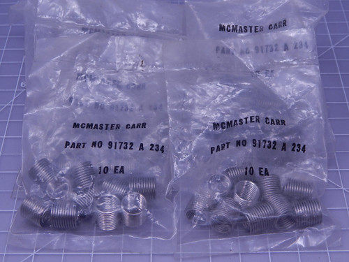 Lot of 80 McMaster Carr 91732 A 234    Stainless Free Running Helical Inserts For Sale