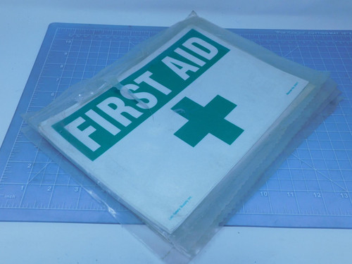 Lot of 15 Lab Safety Supply 21017  First Aid Signs For Sale
