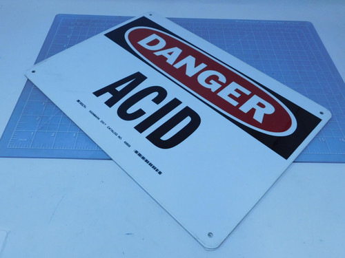 Lot of 2 Brady Signmark 40859  Danger Acid Signs For Sale