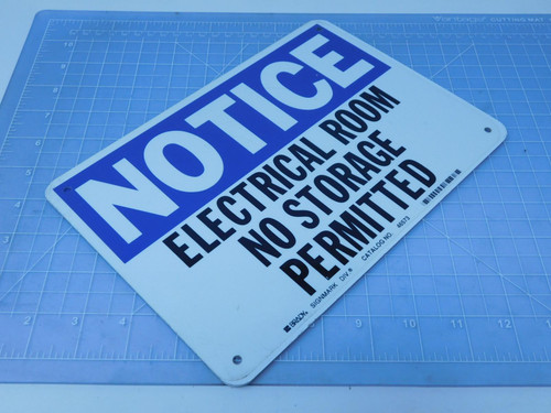 Lot of 2 Brady Signmark 46573  Notice Electrical Room No Storage Peritted Signs For Sale
