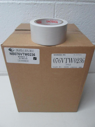 LOT OF 24 NEWBOND 076VTW0236 NB076VTW0236 WHITE VINYL TAPE 2'' T47470