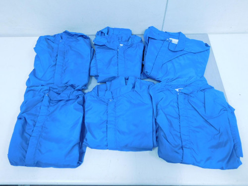 Lot of 6 American Cleanroom Garments CFRZC-65RB  Paint Spray Coveralls Light Blue 4XL For Sale