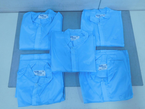 Lot of 5 Uniform Technology CF1ZCT-60LB  Paint Spray Coveralls Light Blue 2XL For Sale