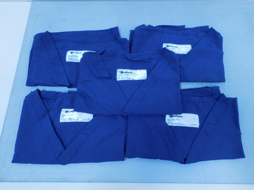 Lot of 5 Uniform Technology HSCTSSU-50NV  Paint Spray Cover Shirts Blue L For Sale