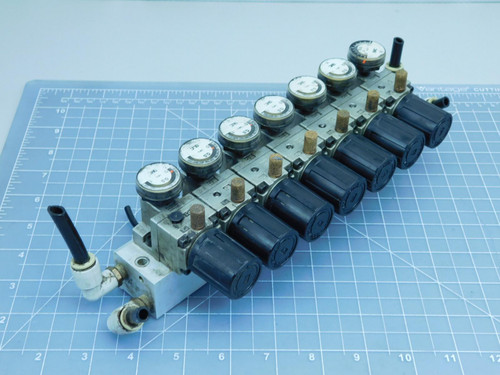 Lot of 7 SMC VEX1B33  Power Valve, Precision Regulator For Sale