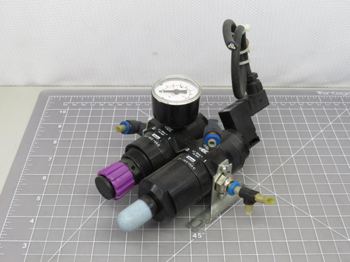 Parker P2E-KV32C-24VDC  Pneumatic Valve Manifold Assy 8 Valves For Sale