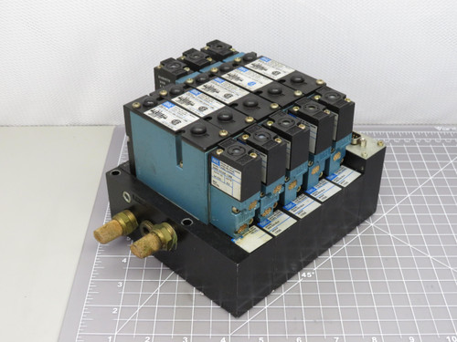 Lot of 5 MAC 92B-000-BJ4  Solenoid Valves w/ Manifold For Sale