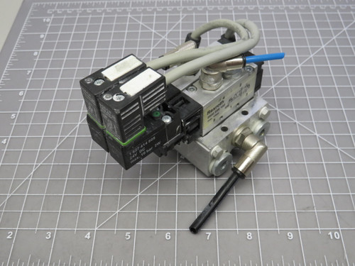 Lot of 2 Bosch 1825503893 1827414808 Pneumatic Vlaves on Manifold For Sale