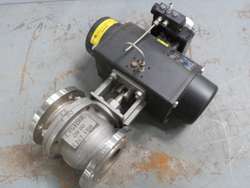 TYCO F79U-036STC DN80 SINGLE ACTING ACTUATOR BALL VALVE 3 INCH 316SS R/F T166143