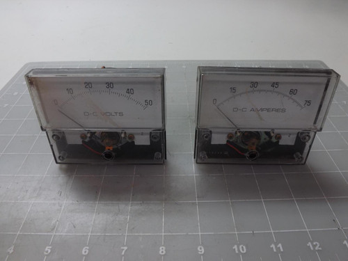 LOT OF 2 255320NTNT8JBU 255324ECPB8JCM PANEL VOLTS AND AMPS METERS T49400