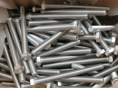 Lot of 125  0761-002202-800  3/8-16 X 4 NC Hex Cap Screw Full Thread 18-8 SS For Sale