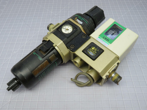 CKD W3000 P4000-10-T Filter Regulator W/Pressure Switch For Sale