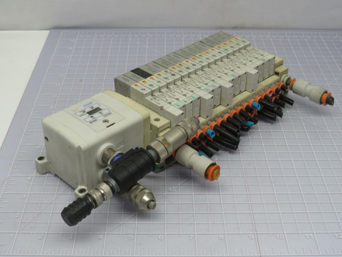 SMC EX250-SPR1 SV1A00-5FU Profibus Interface Unit W/ Solenoid Valves For Sale
