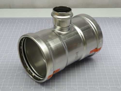 Viega 85945  4 in x 4in x 1-1/2 in   P x P x P 304 Stainless Steel  XL  Tee w /FKM Fitting  For Sale