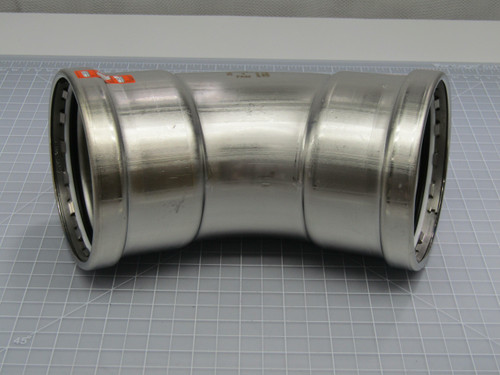 Viega 85487  ProPress 4 In x 4 In  P1 x P2 XL 45 Deg Elbow 304 Stainless Steel  For Sale