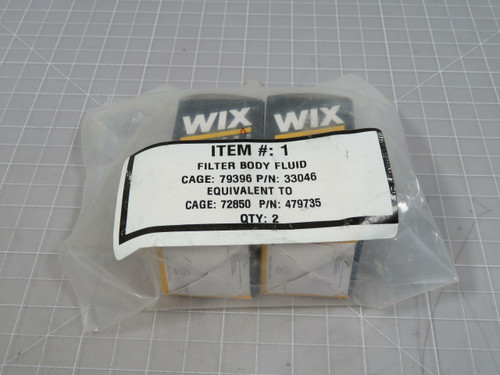 Lot of 2 Wix 33046  Filter Body Fluid  For Sale