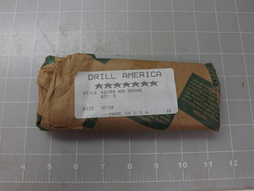 LOT OF 3 DRILL AMERICA 27/32 SILVER AND DEMING DRILL BIT T50650